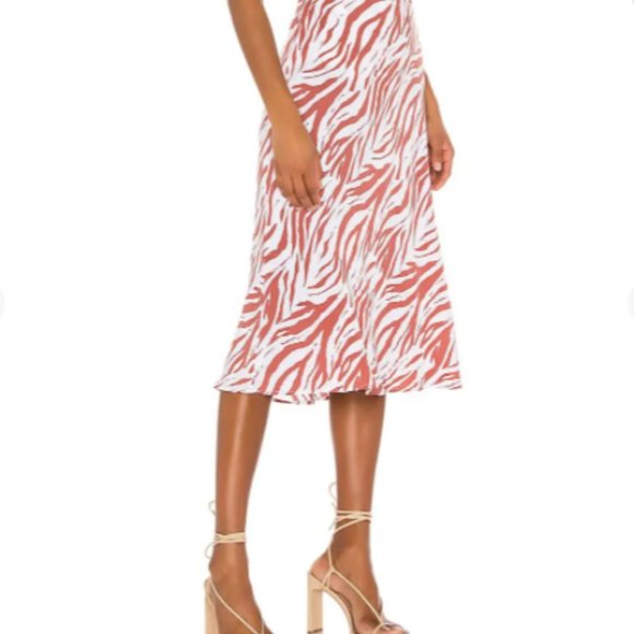 Rails Anya Zebra Print Midi Skirt - Rust Orange-Brown - Size Small - Picture 8 of 9